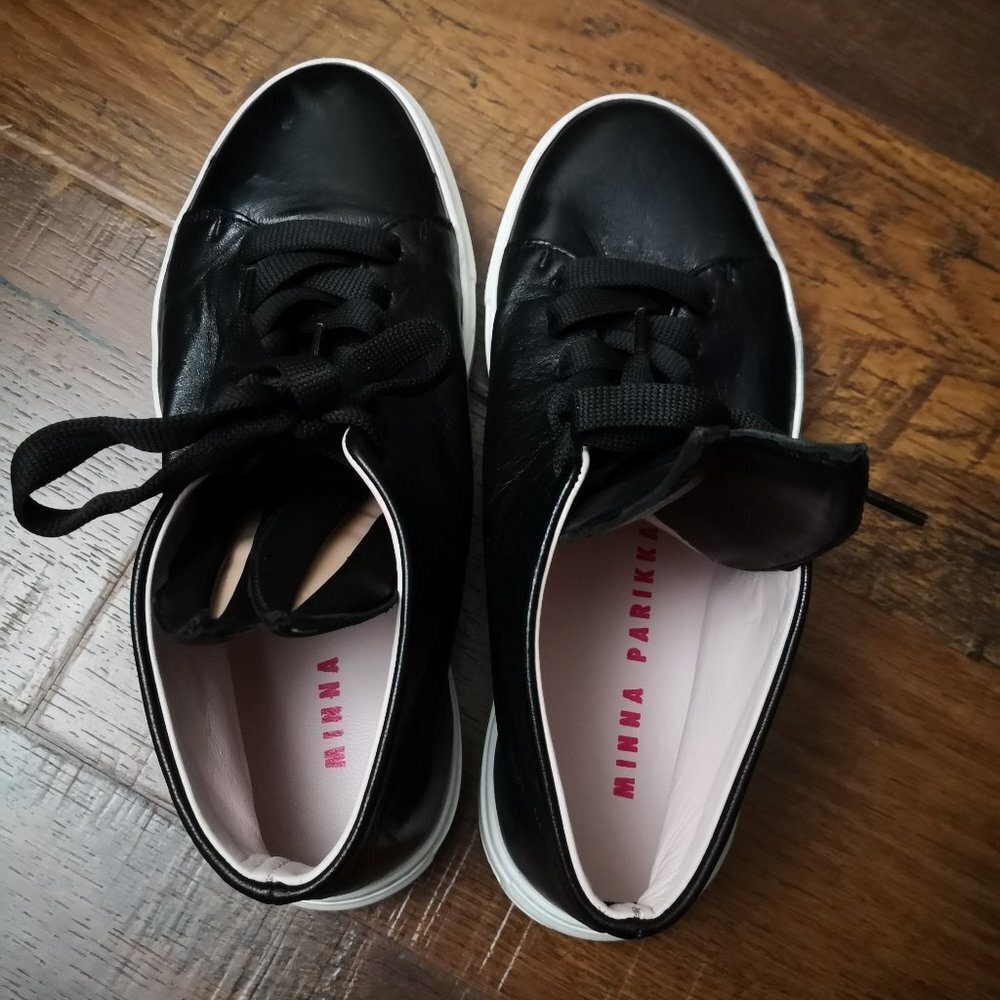 Minna Parikka Black Leather Bunny Ears High Top Sneakers, EUR 36 US 6 - Picture 4 of 9